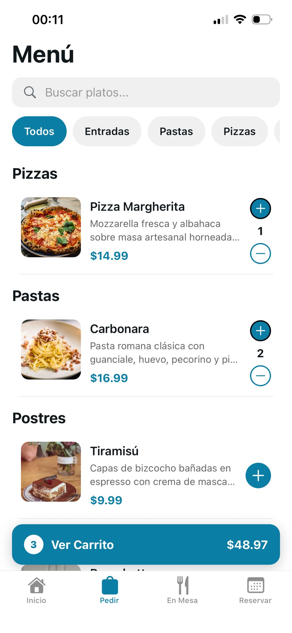 Menú completo